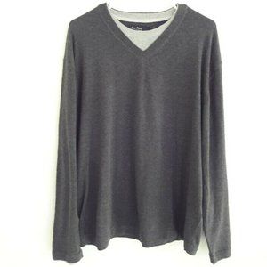 Nat Nast Long Sleeve Shirt Duet V-Neck Luxury Originals Black Gray XL Sweater